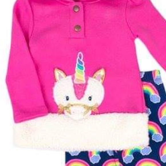 Nannette Pink Unicorn Hoodie & Rainbow Legging Set - Picture 2 of 3